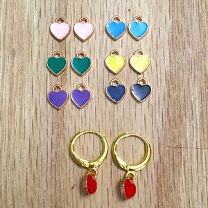 Handmade Tiny Heart Lever Back Earrings- Choose Your Color.